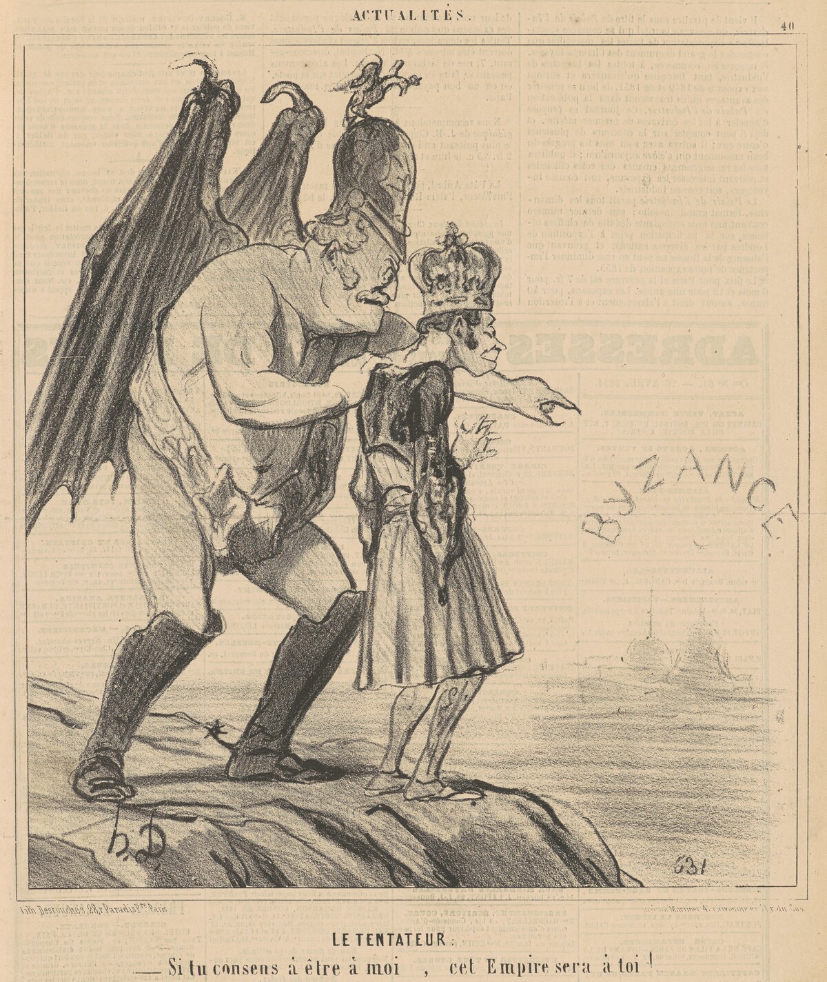 La tentateur by Honoré Daumier