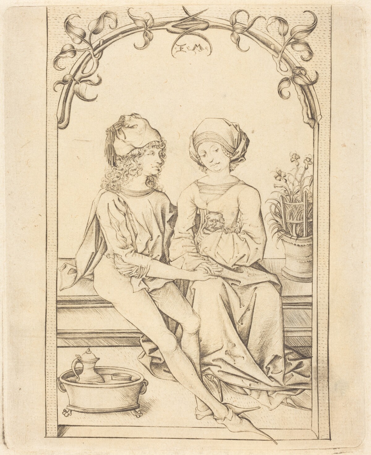 The Lovers by Israhel van Meckenem after Wenzel von Olmutz after Master of the Housebook