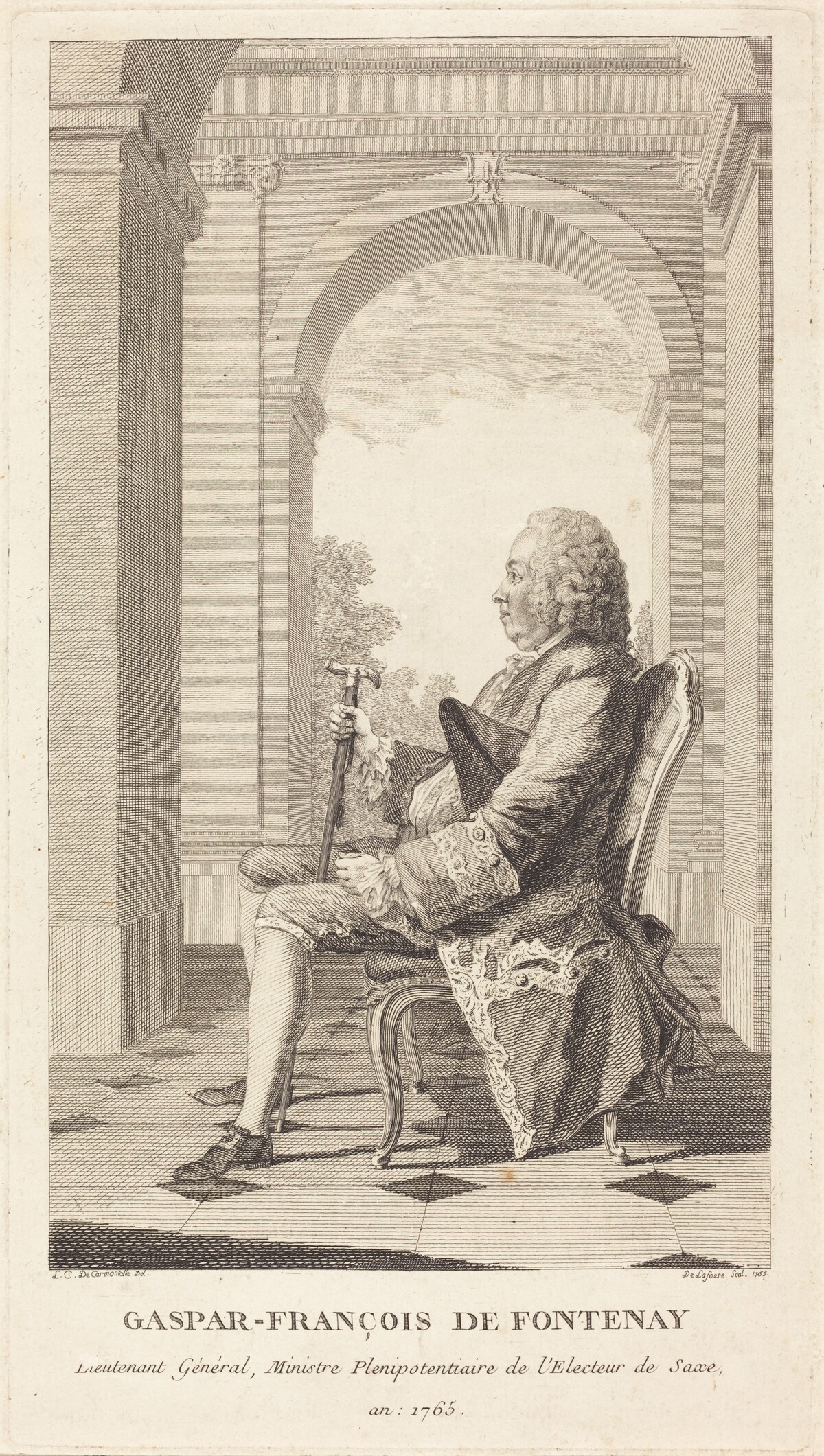 Gaspar-François de Fontenay by Jean-Baptiste Delafosse, after Louis de Carrogis, called Carmontelle