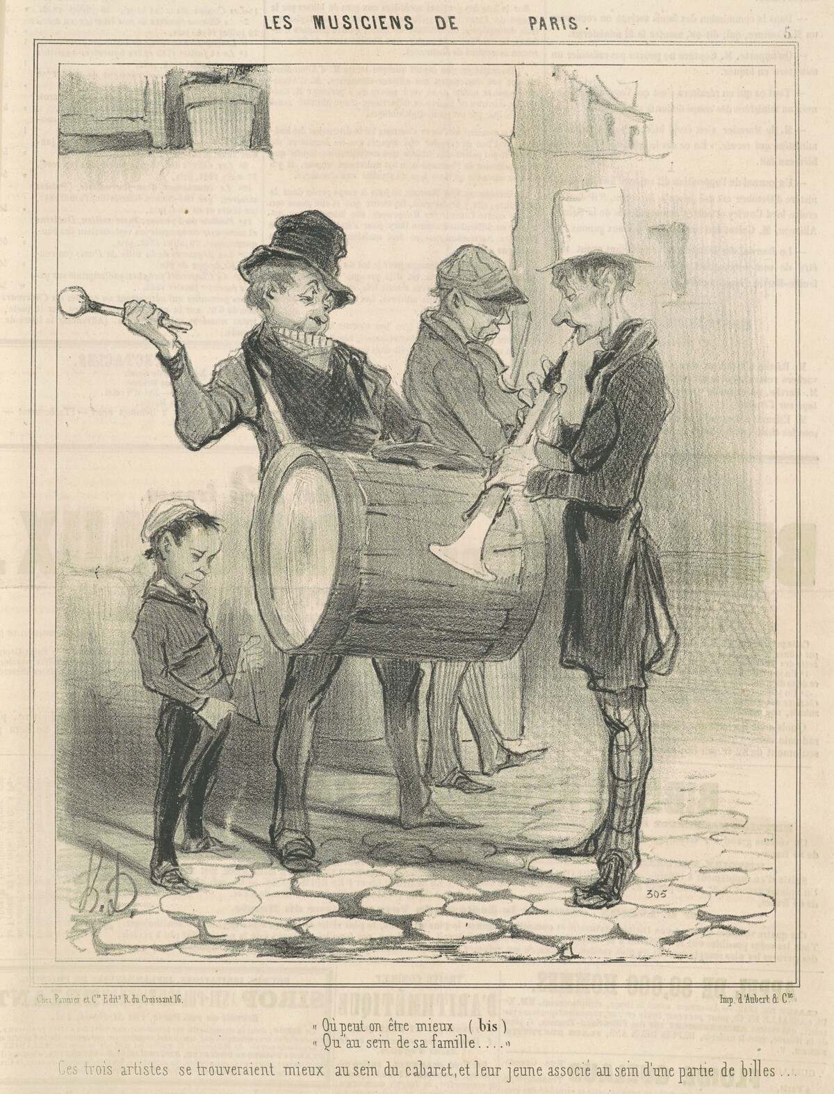 Ou peut on être mieux ... by Honoré Daumier