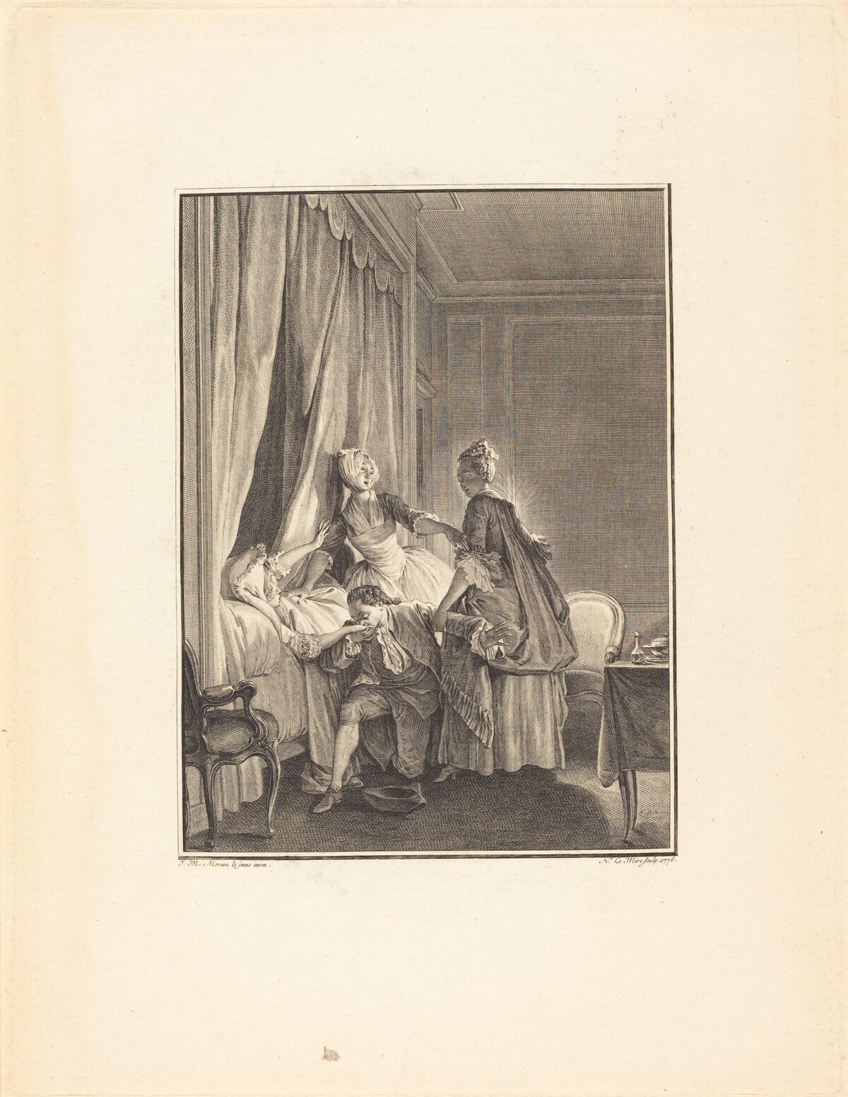 L'inoculation de l'amour by Noël Le Mire after Jean-Michel Moreau