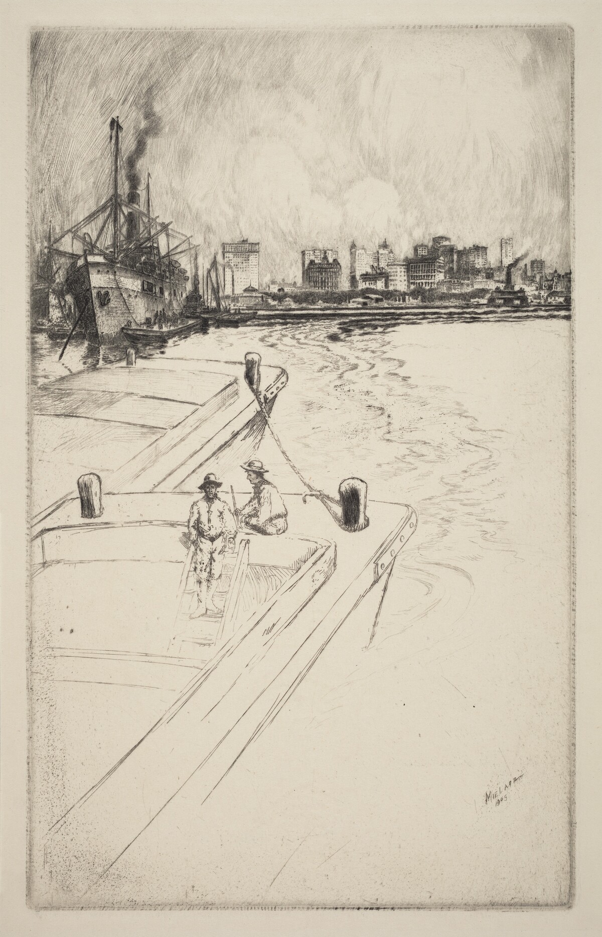New York from the Harbor by Charles Frederick William Mielatz