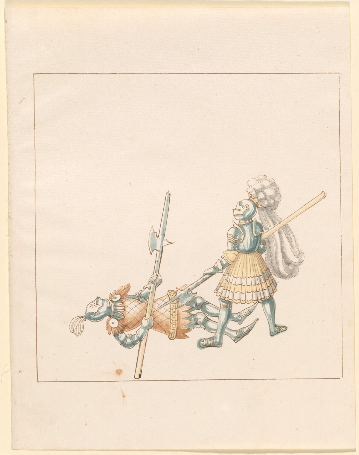 Foot Combat with Halberds by German 16th Century