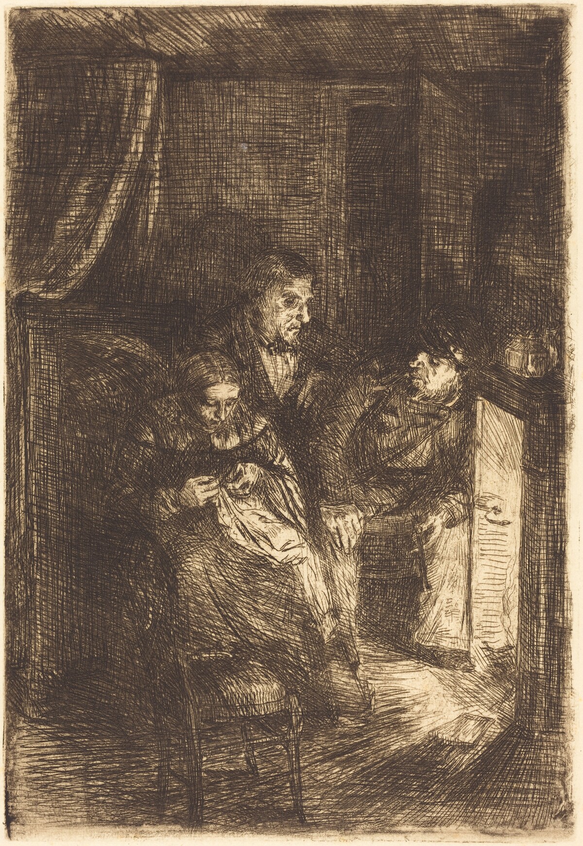 The Hearth (Le foyer) by Alphonse Legros
