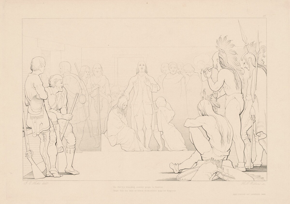 He for His Bleeding Country Prays to Heaven by H. G. Watkins, after George Elgar Hicks
