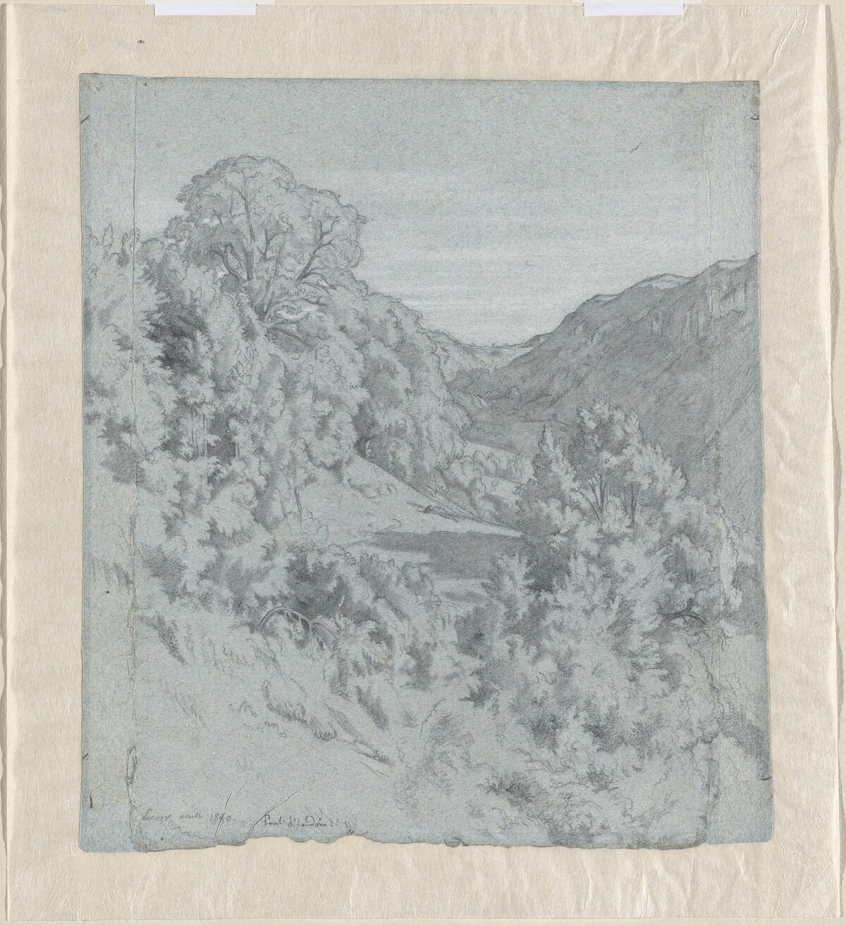 Sunlit Trees in a Valley near Lacoux by Jean-Paul Flandrin