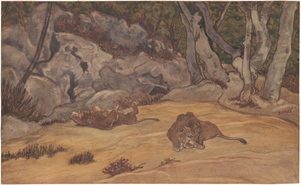 Sleeping Lions by Antoine-Louis Barye