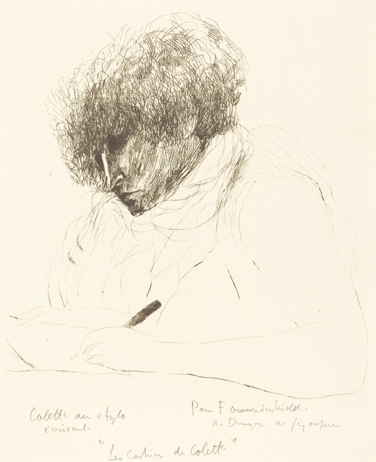 Colette au stylo, ecrivant (Colette with  Pen, Writing) by André Dunoyer de Segonzac
