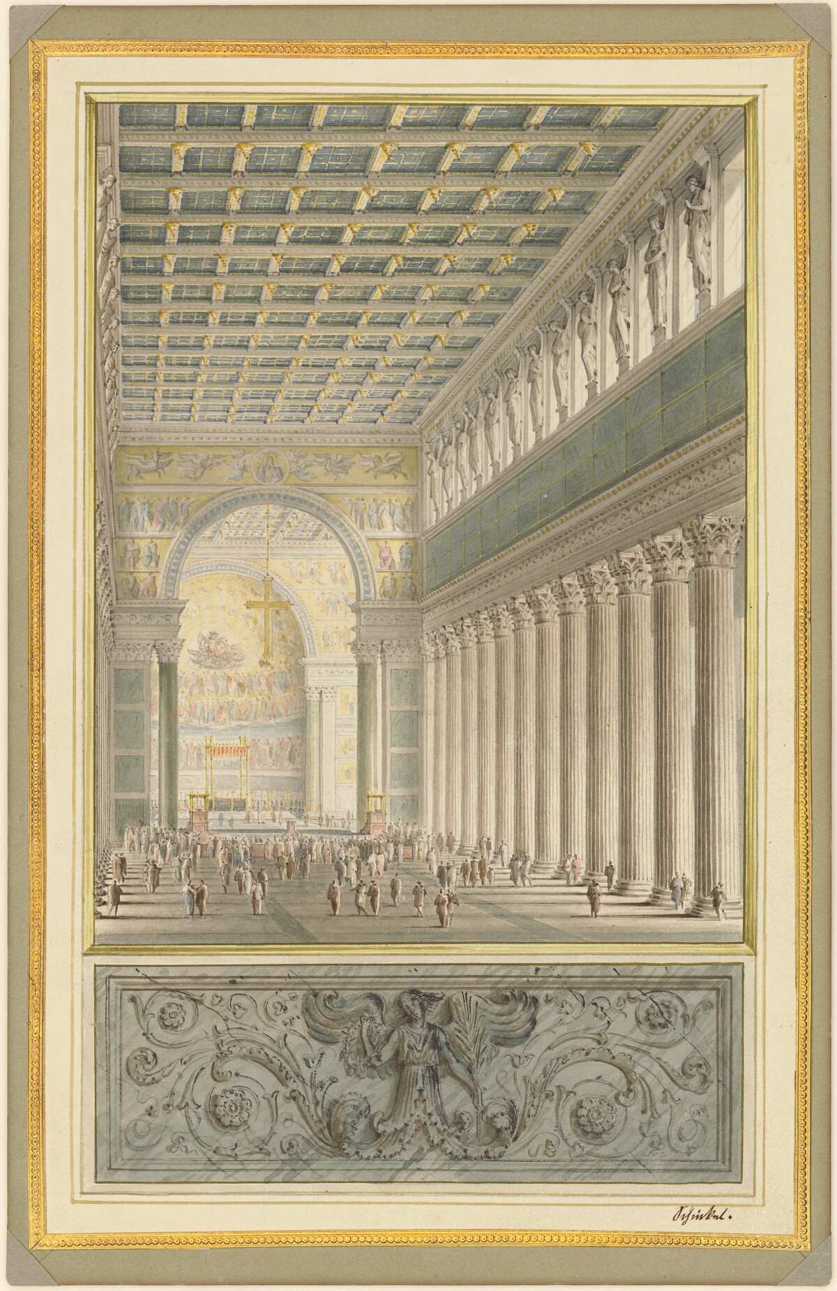 The Nave, Apse, and Crossing of a Cathedral for Berlin by Karl Friedrich Schinkel