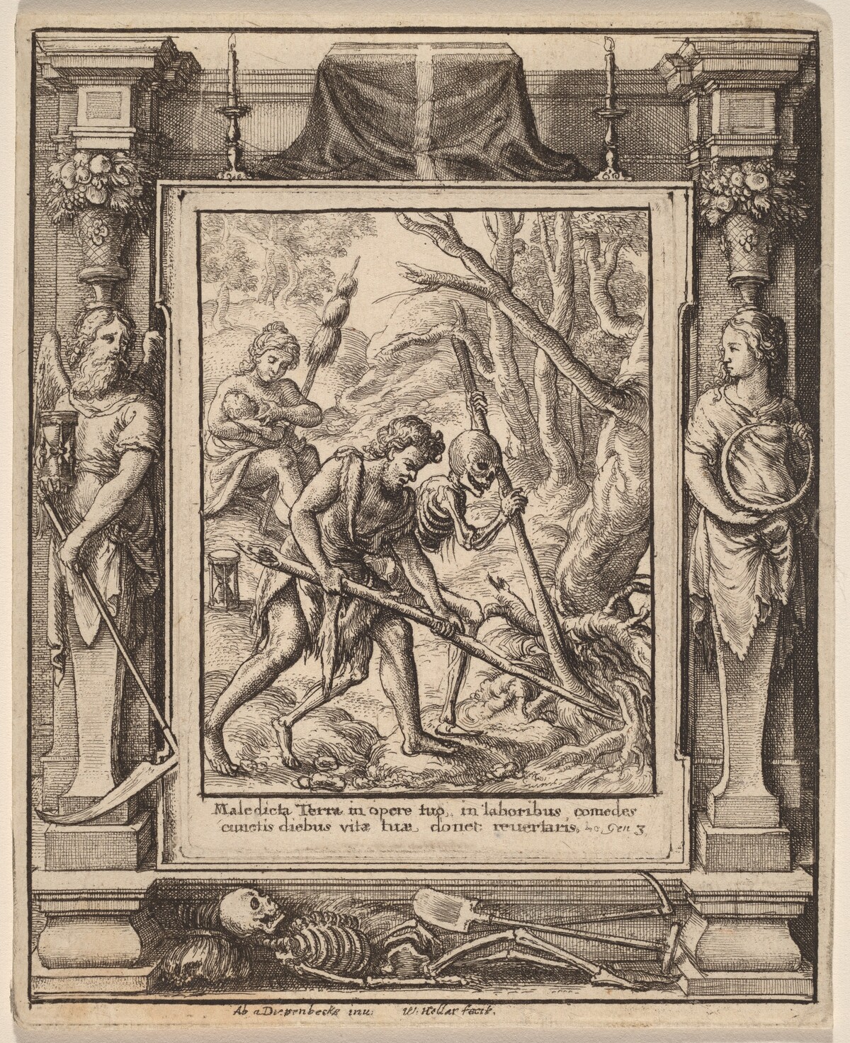 When Adam Delved by Wenceslaus Hollar after Hans Holbein the Younger after Abraham van Diepenbeeck
