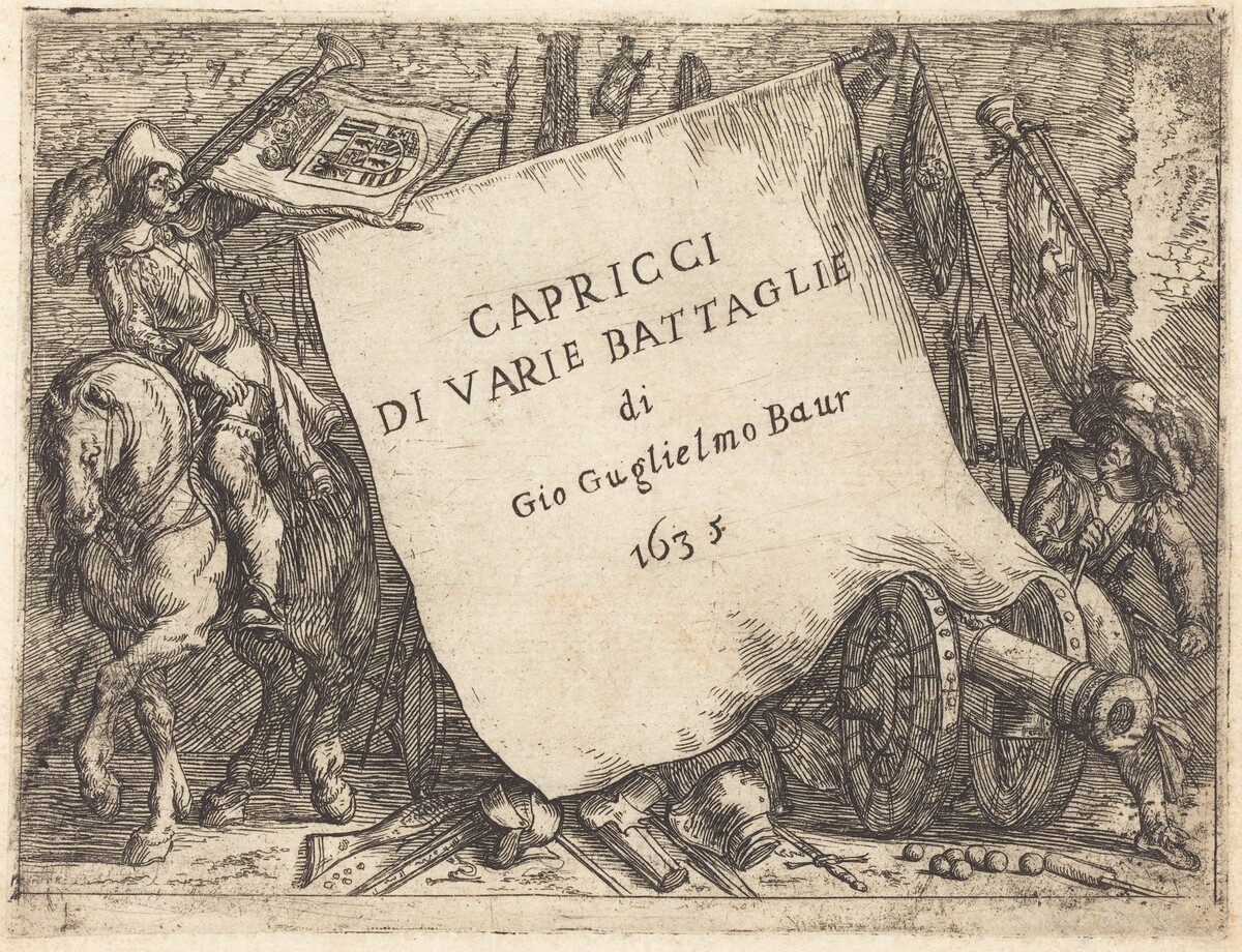 Capricci di varie battaglie (Title Page) by Johann Wilhelm Baur