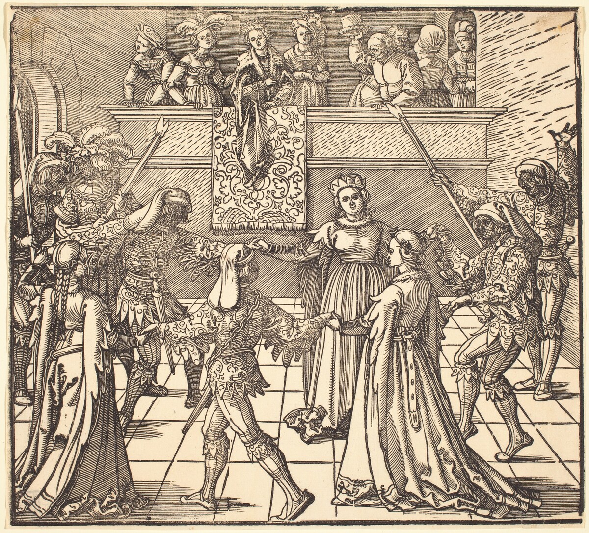 Masquerade Dance with Torches by Albrecht Dürer