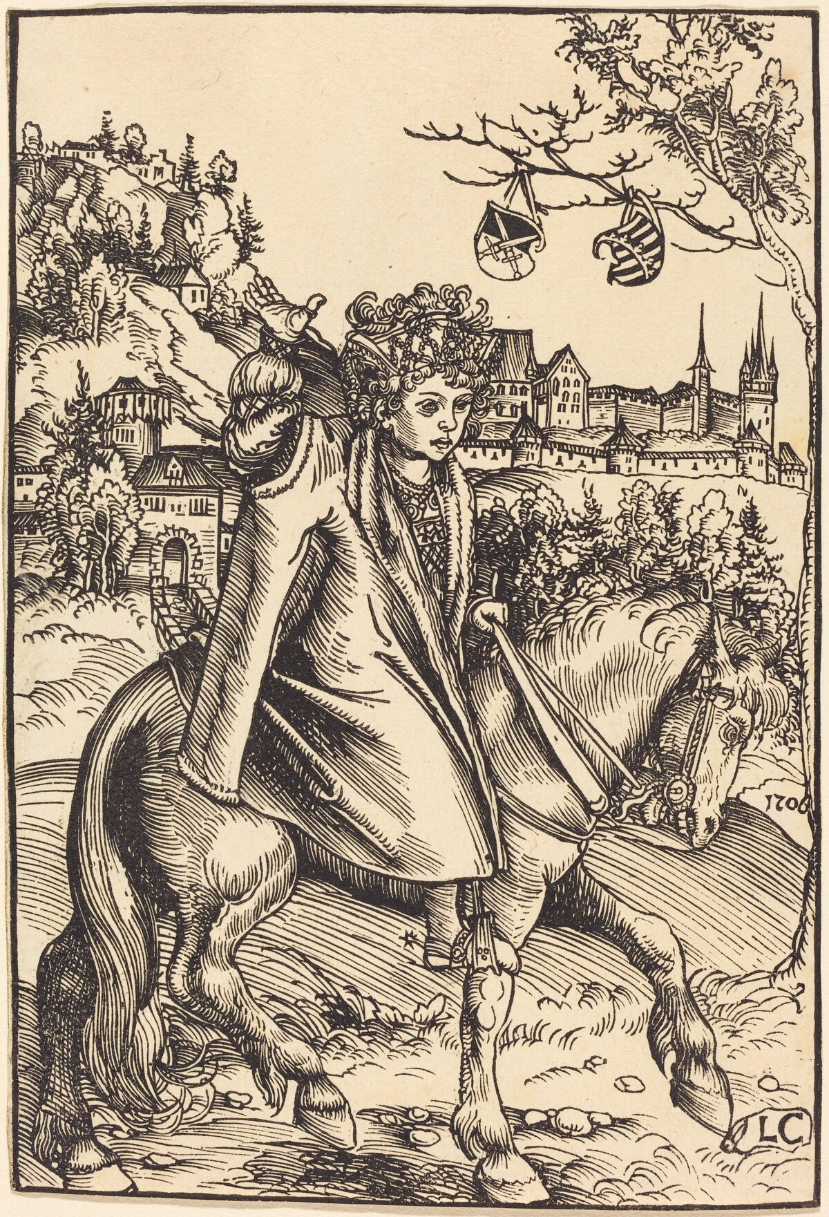 A Saxon Prince on Horseback by Lucas Cranach the Elder