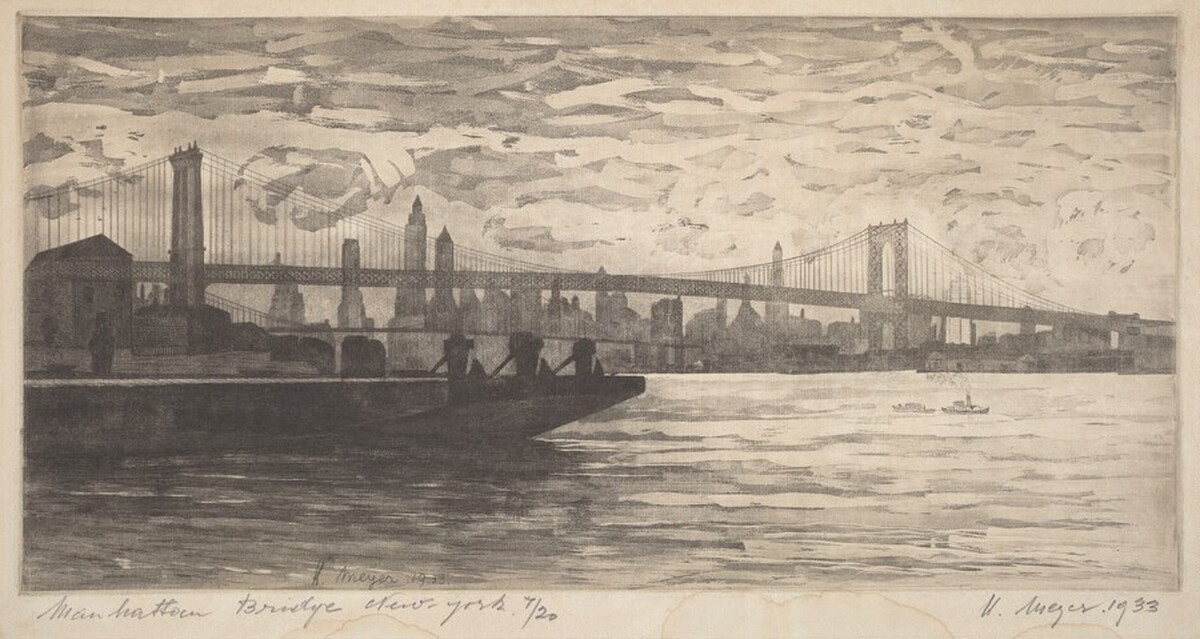 Manhattan Bridge New York by Herman Meyer