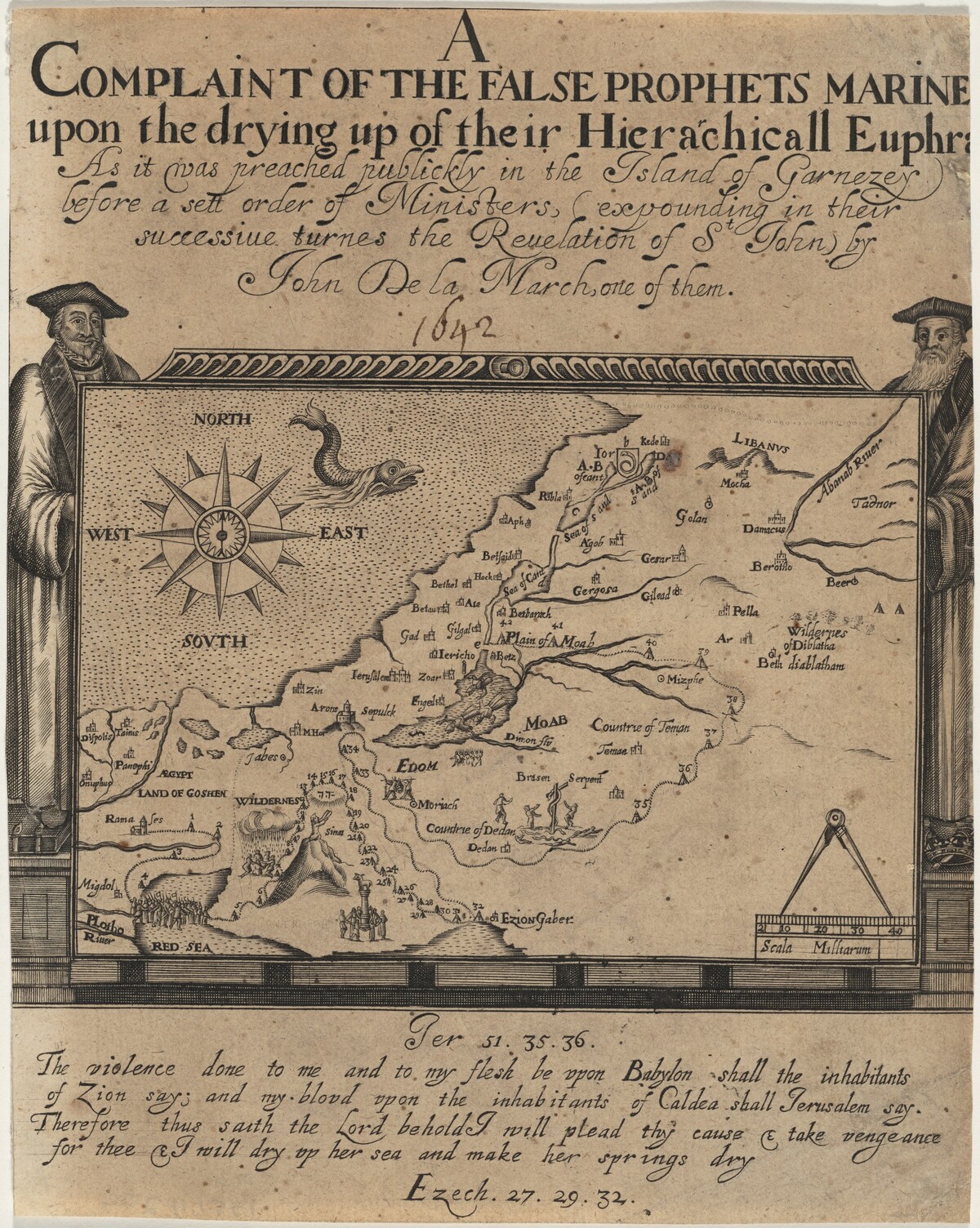Frontispiece to Complaint of the False Prophets, by John de La Marche by John Droeshout