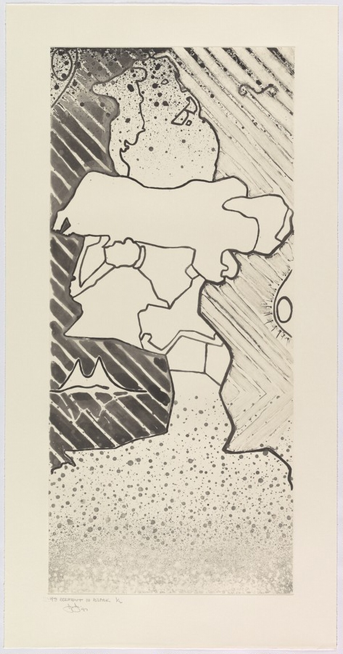 Green Angel 2 [4th element in black proof] by Jasper Johns
