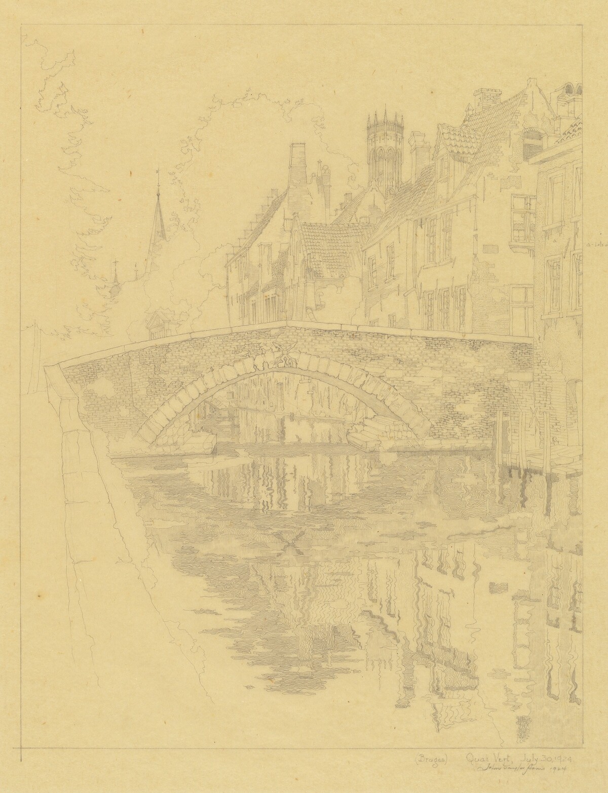 Quai Vert, Bruges by John Taylor Arms