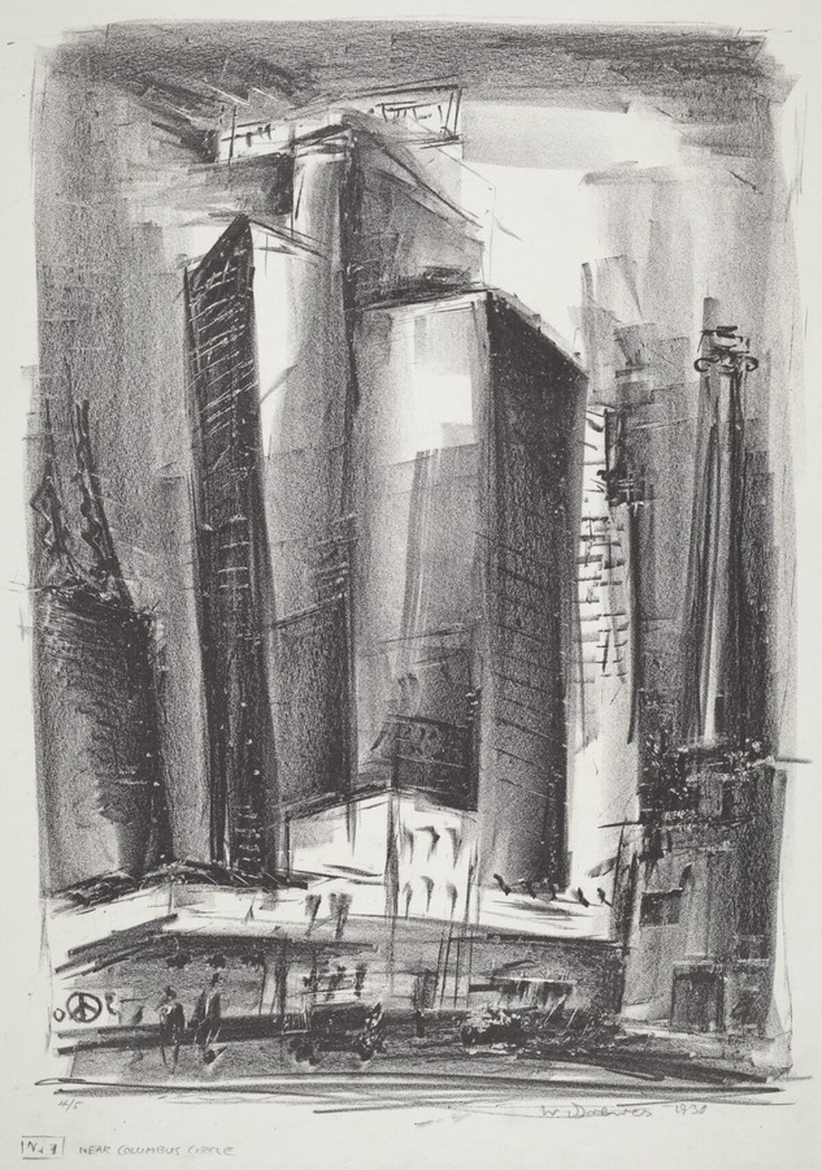 New York, Near Columbus Circle by Werner Drewes