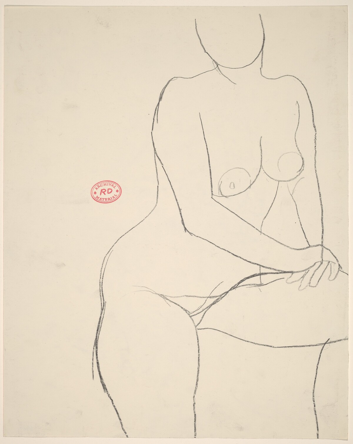 Untitled [standing nude leaning on her elevated left leg] by Richard Diebenkorn