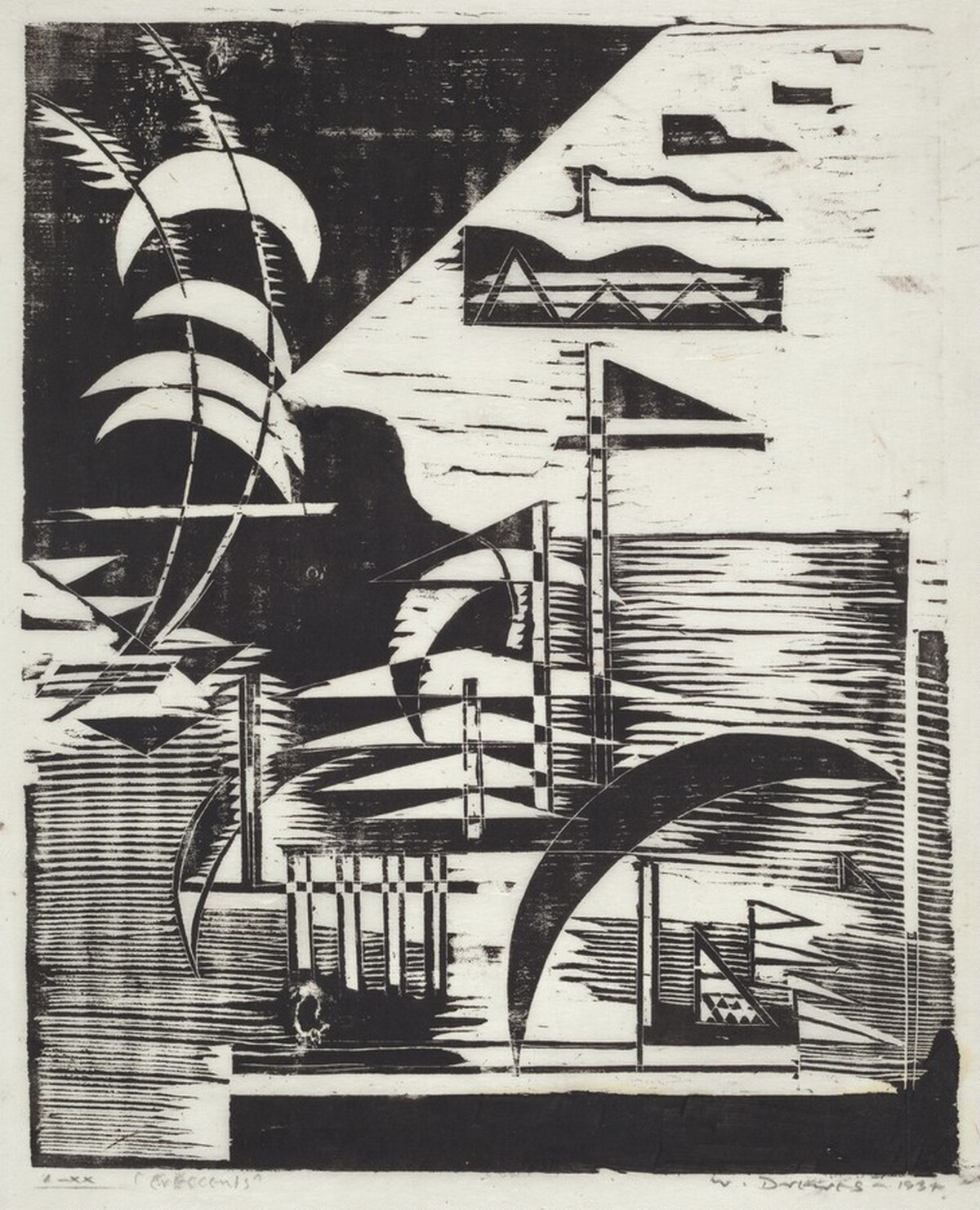 Composition IX - Crescents by Werner Drewes