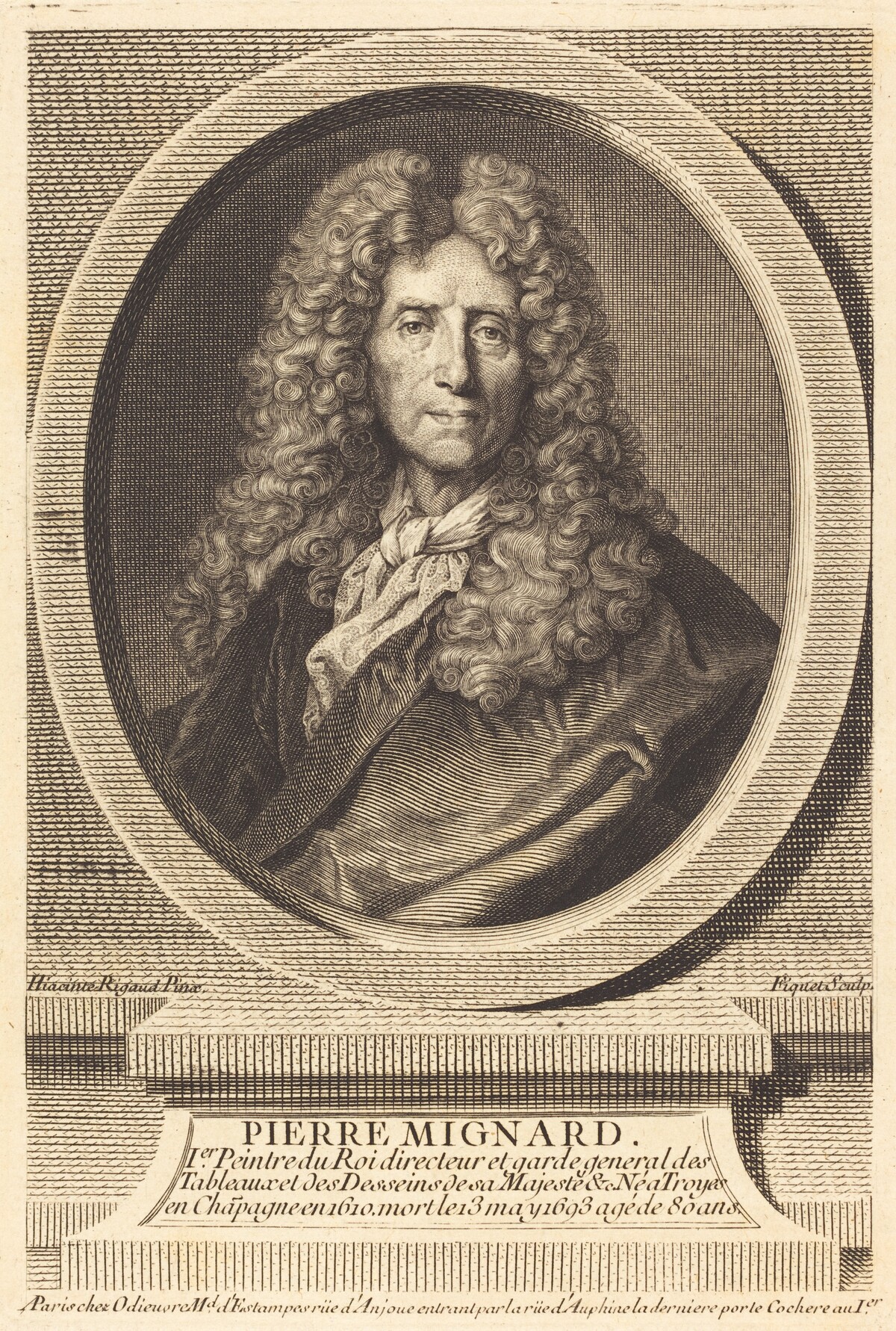 Pierre Mignard by Étienne Ficquet after Hyacinthe Rigaud