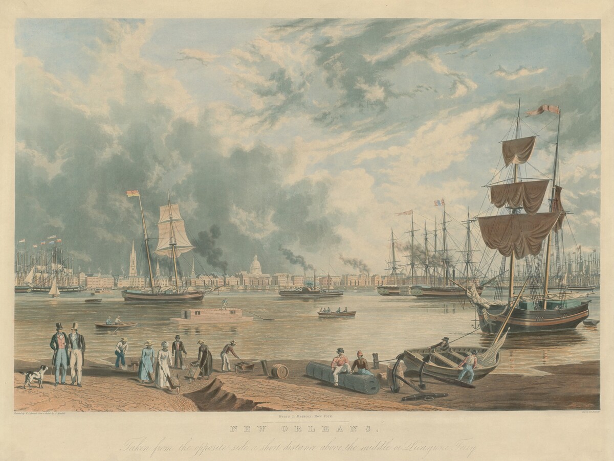 New Orleans: Taken from the Opposite Side, a Short Distance above the Middle or Picayyune Ferry by William James Bennett after Antoine Mondelli