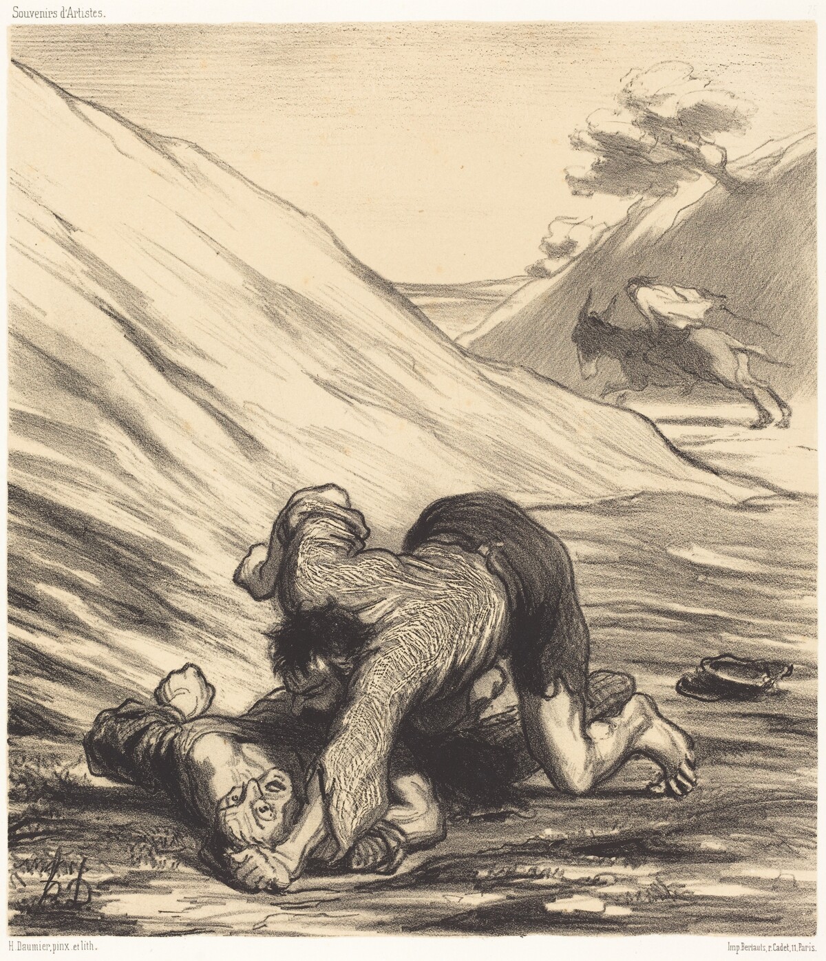 L'Ane et les deux voleurs by Honoré Daumier