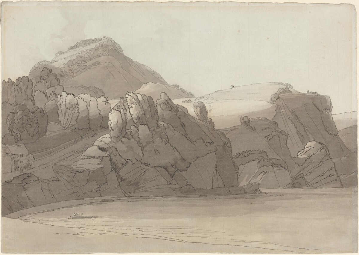 A Rocky Shore at Coombmartin, Devon (Combe Martin Bay) by Francis Towne