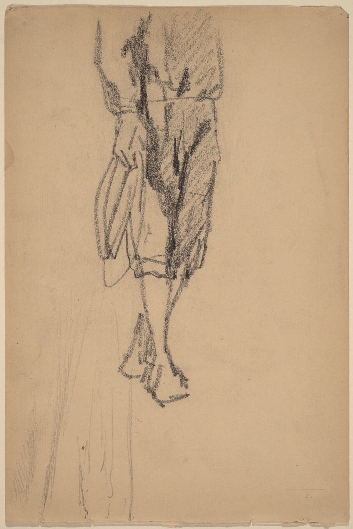 Partial Sketch of a Boy in Knickers by American 19th Century