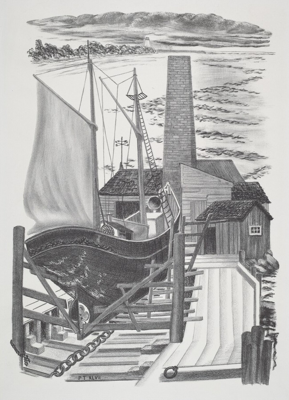 Rocky Neck Railways by Prentiss Taylor