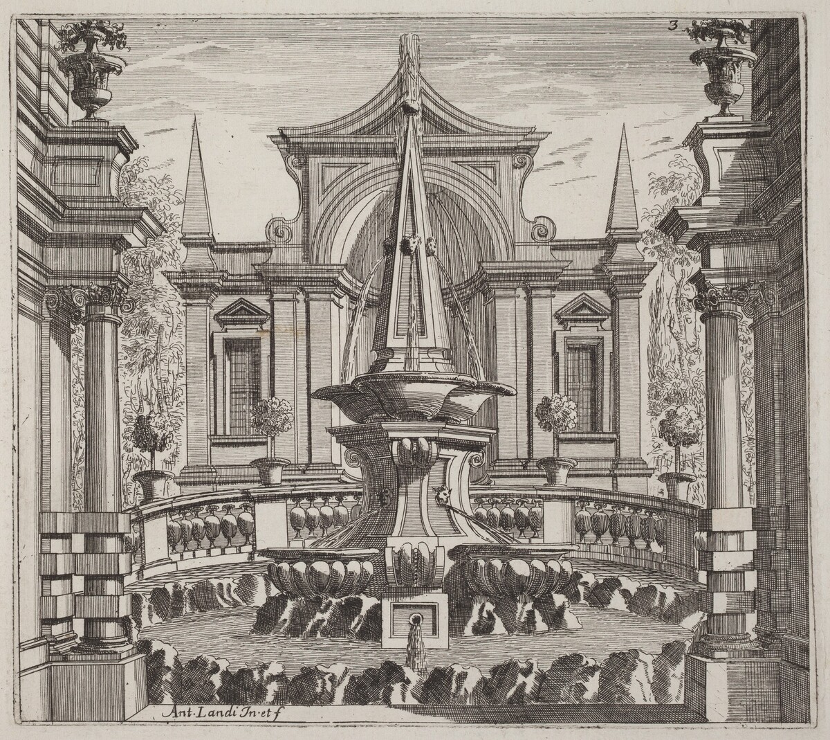 Fantastic Garden with a Fountain and a Garden Pavilion by Giuseppe Antonio Landi