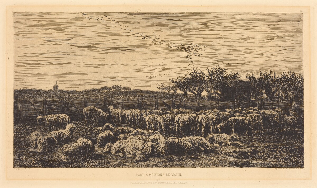 Large Sheepfold (Le Grand parc a moutons) by Charles-François Daubigny