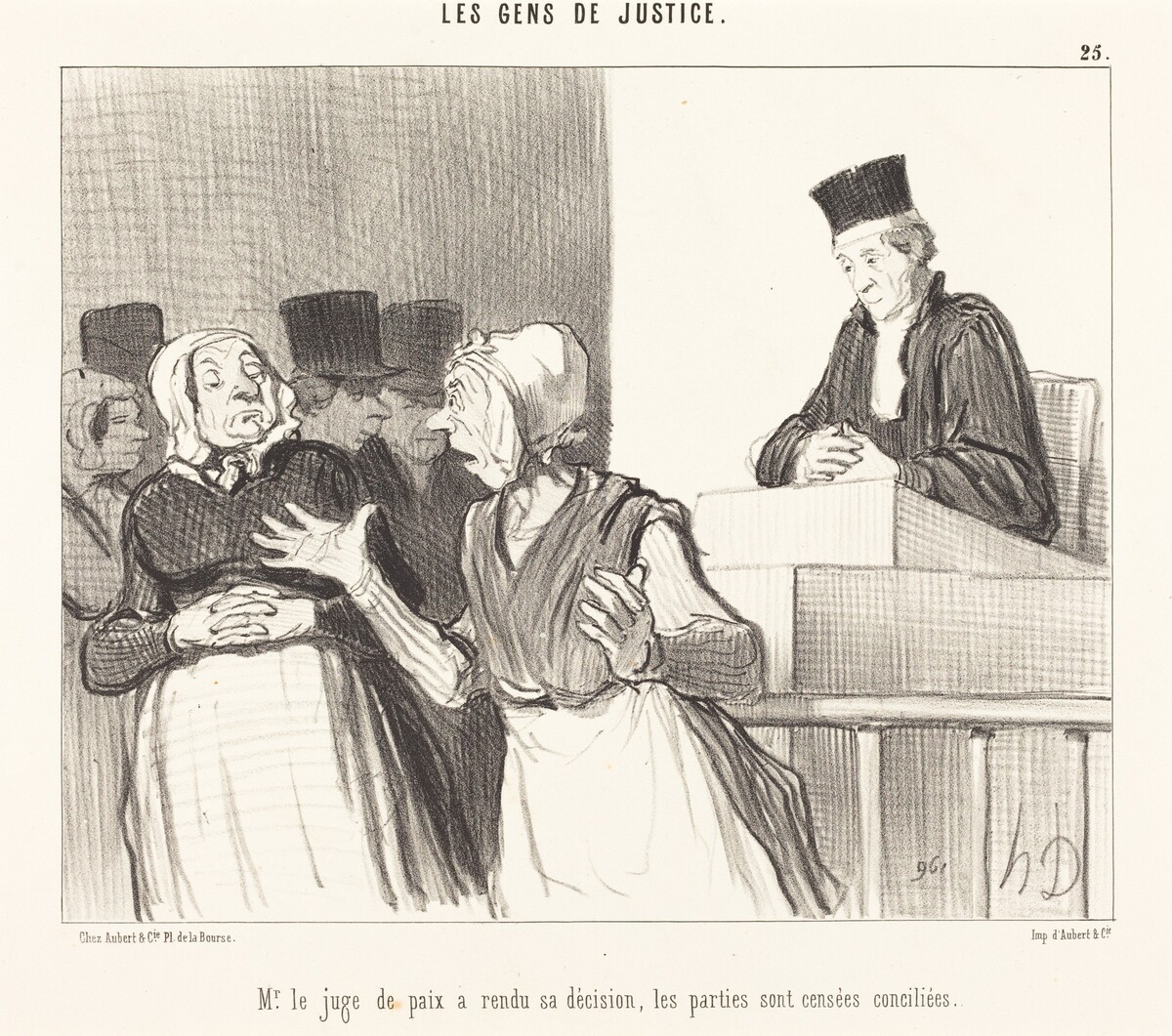Mr. le Juge de paix a rendu sa décision... by Honoré Daumier