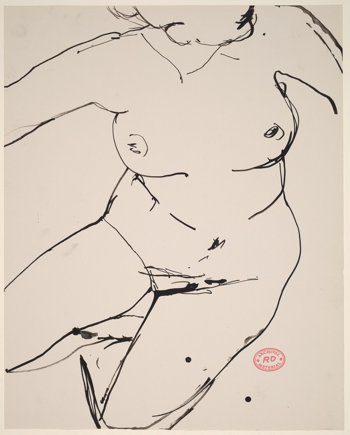 Untitled [bird's-eye view of a reclining female nude] by Richard Diebenkorn