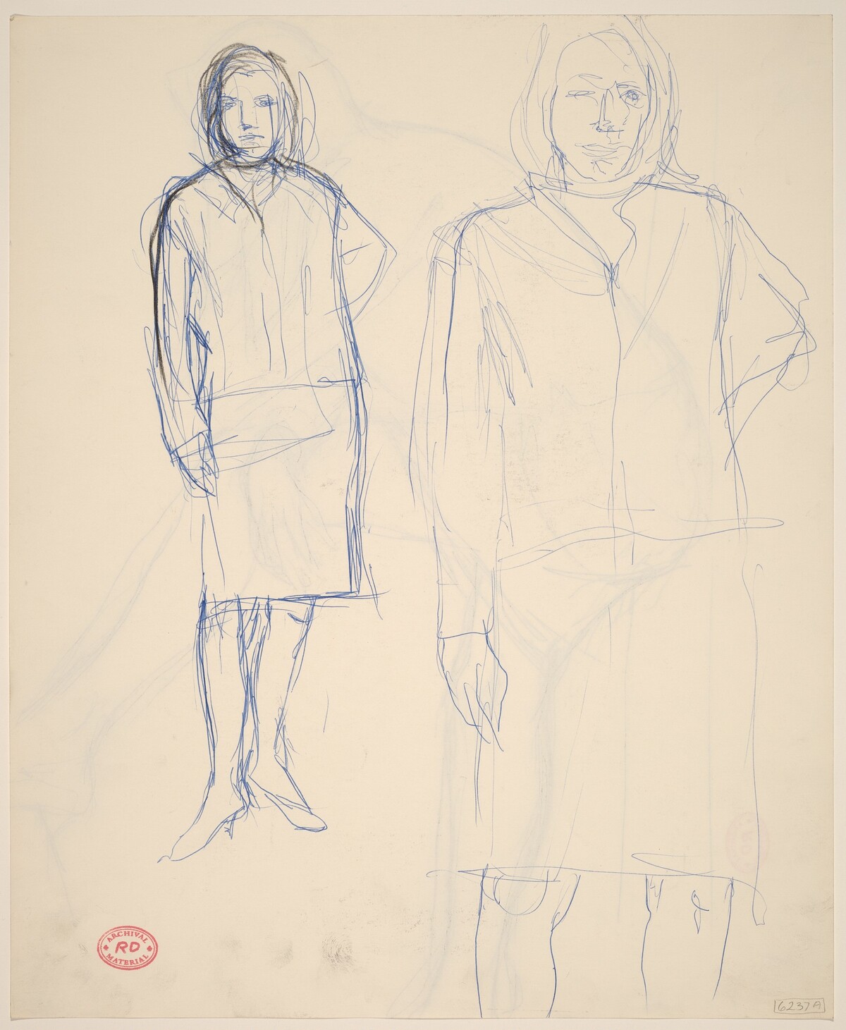 Untitled [two studies of a woman] [recto] by Richard Diebenkorn