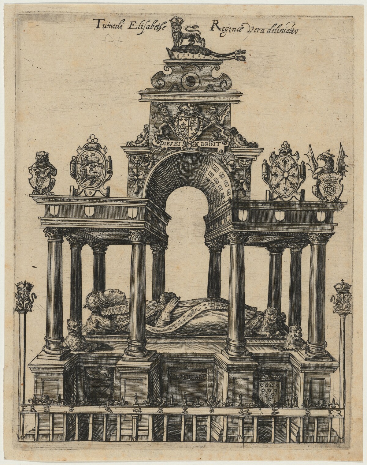 Elizabeth's Tomb by Willem de Passe and Magdalena de Passe