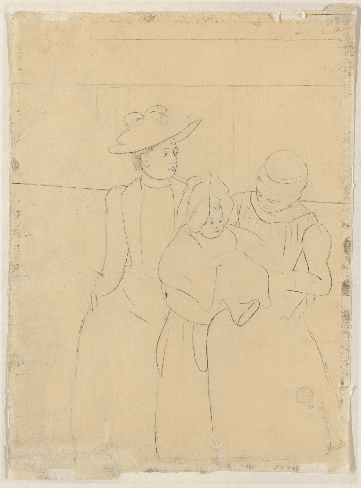 In the Omnibus [verso] by Mary Cassatt