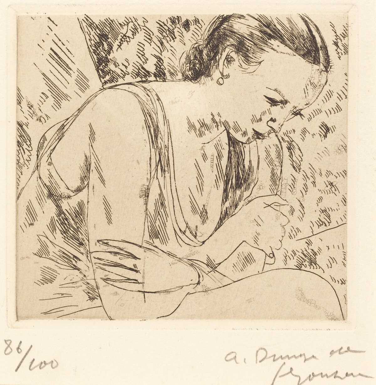 Fernande with Arms Crossed, Second Plate (Fernande les mains croisees (planche moyenn by André Dunoyer de Segonzac