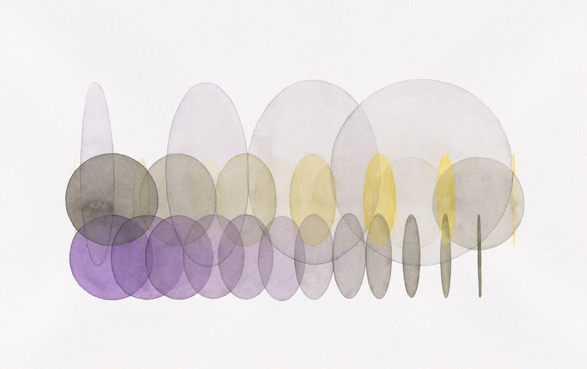 Yellow to grey and grey to purple and yellow to grey movie - grey to yellow and purple to grey and purple to black and black to grey movie - purple to grey and grey to yellow and purple to black movie [middle panel] by Olafur Eliasson