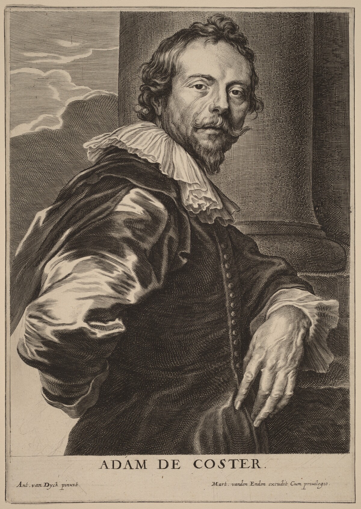 Adam de Coster by Pieter de Jode II after Sir Anthony van Dyck