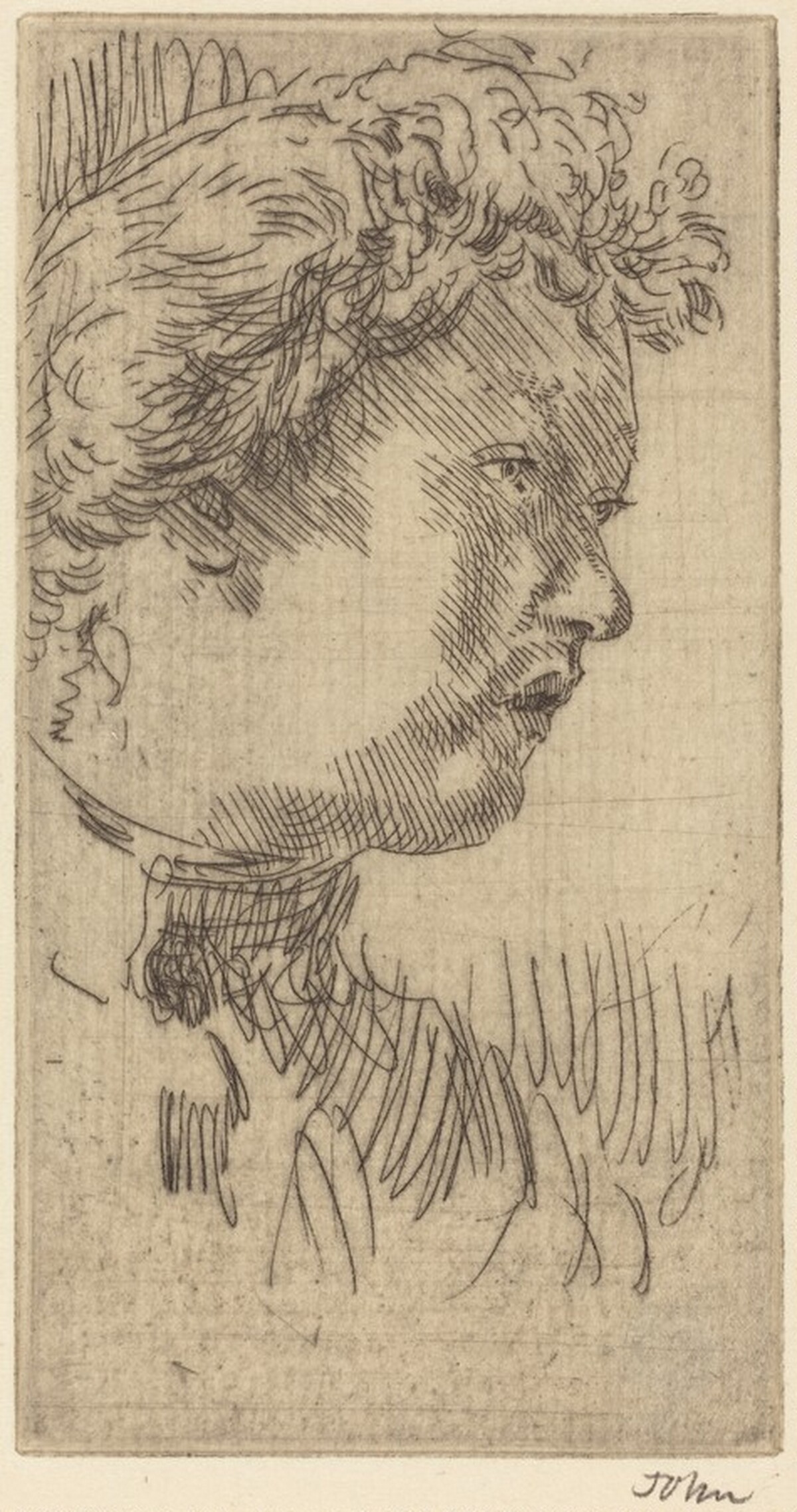 Profile of Bella by Augustus John
