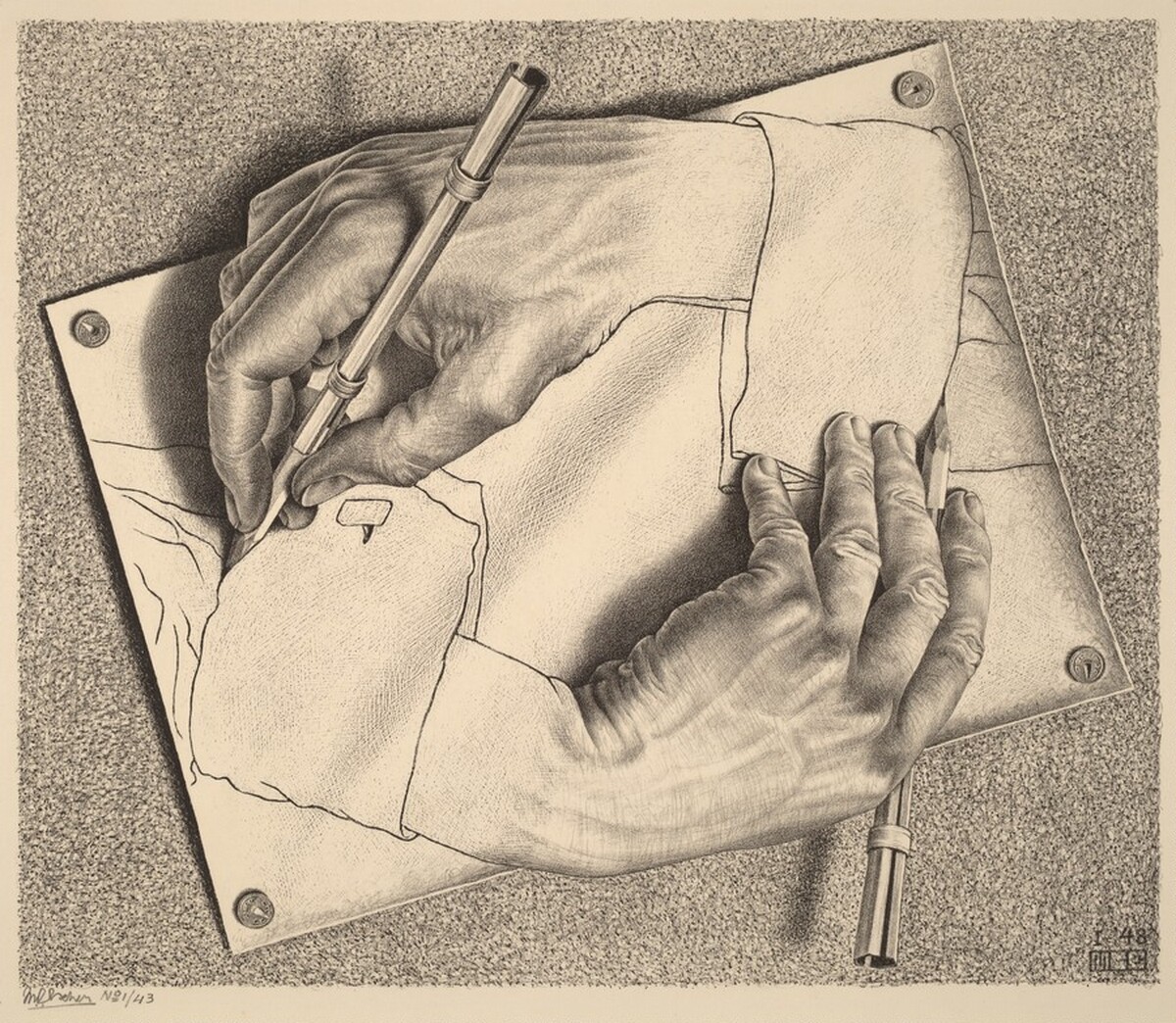 Drawing Hands by M.C. Escher