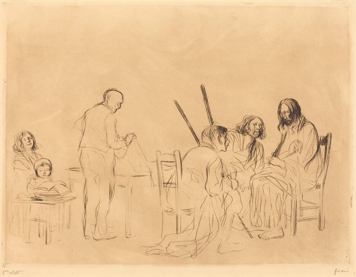 Avant le repas à Emmaus (1ère planche) (Before the Supper at Emmaus) (first plate) by Jean-Louis Forain