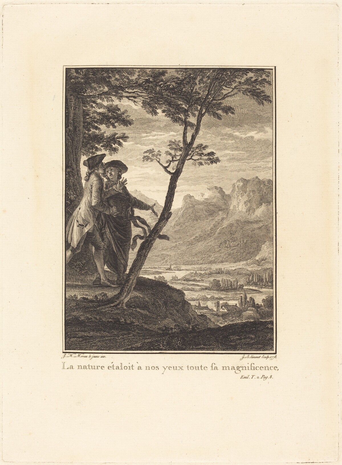 La nature étaloit à nos yeaux toute sa magnificence by Jean-Baptiste Blaise Simonet after Jean-Michel Moreau