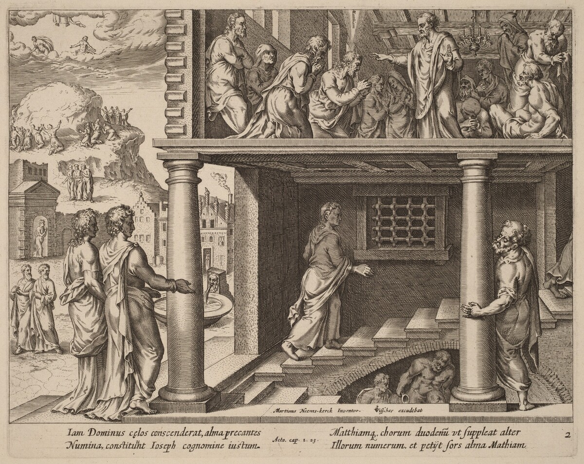 The Choosing of Saint Matthias by Philip Galle after Maerten van Heemskerck