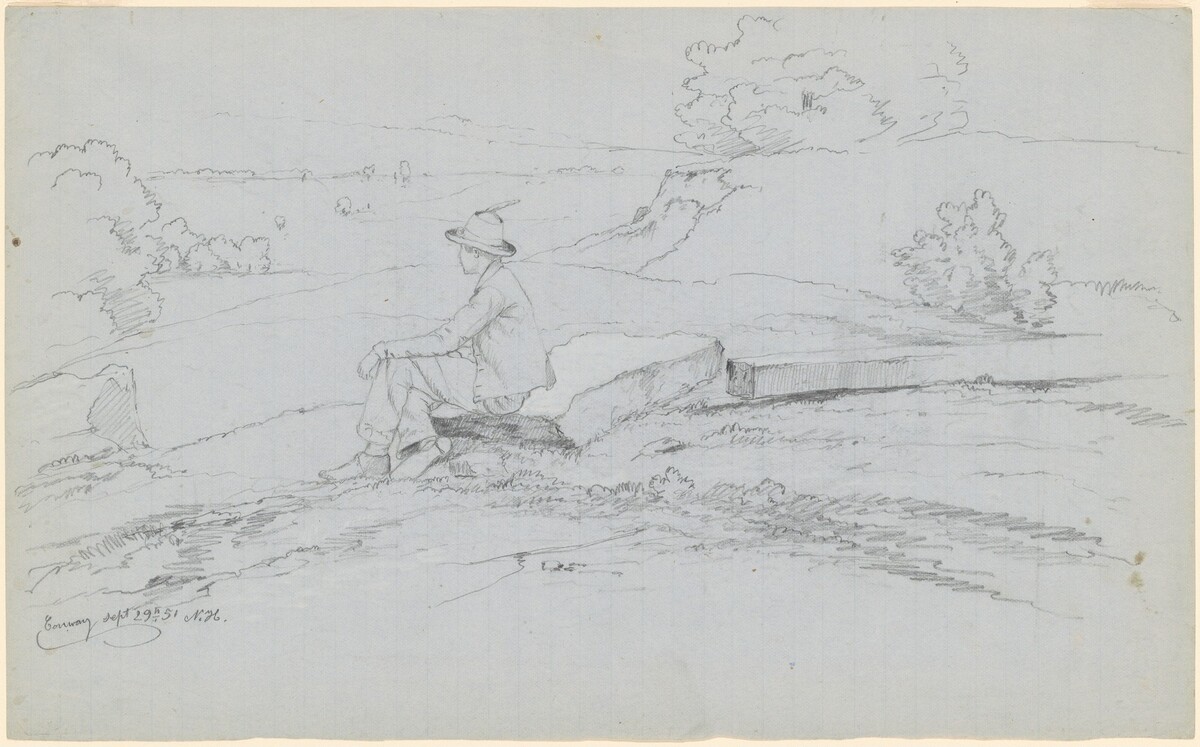 Study for "White Mountains from North Conway, New Hampshire" [recto] by David Johnson