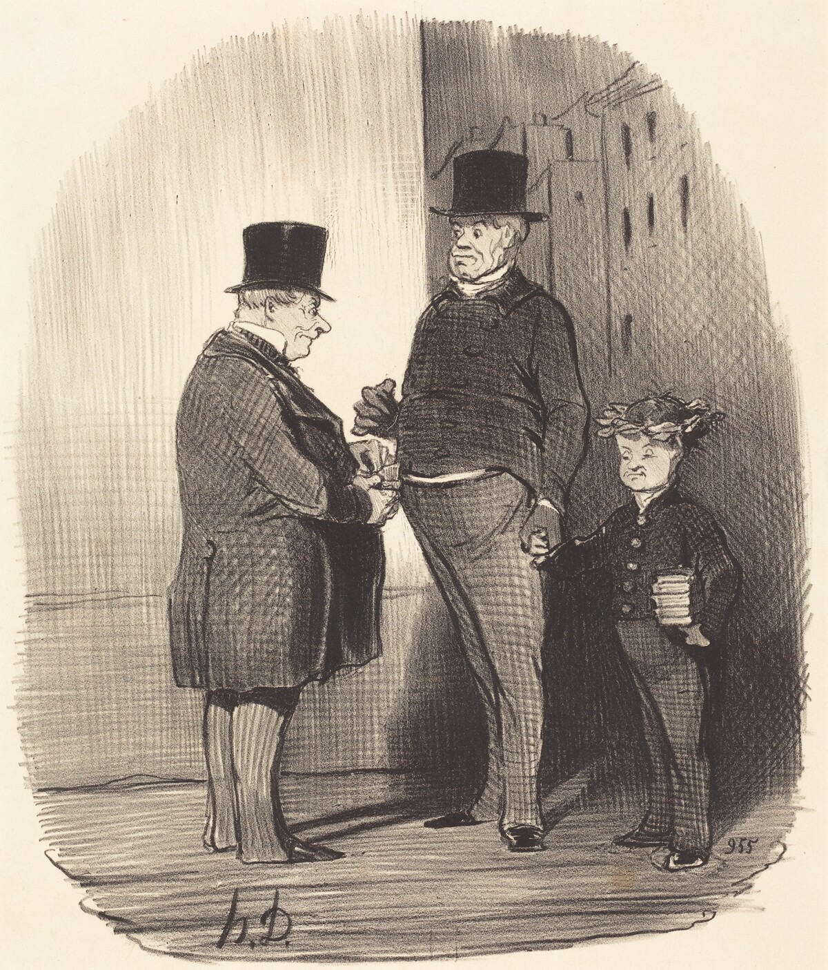 Ah! vous êtes fort en vers latins, jeune homme... by Honoré Daumier