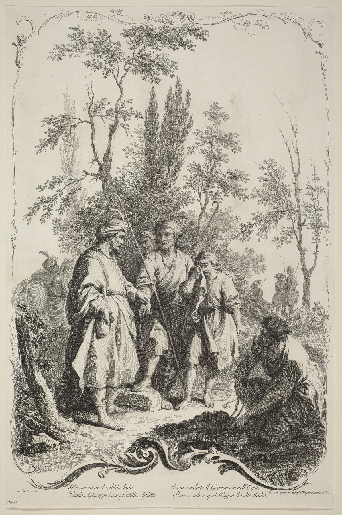 Joseph and His Brothers by Joseph Wagner (publisher) after Giuseppe Zocchi