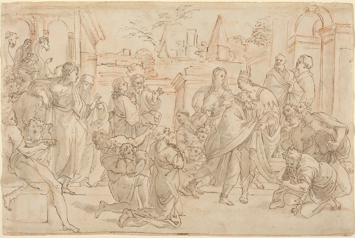 Joseph and His Brother in Egypt [verso] by Italian 17th Century