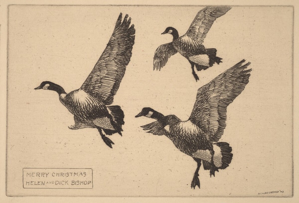 Christmas Card from Helen and Dick Bishop by Richard Evett Bishop